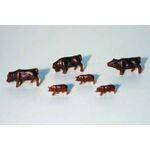 PIGS 1:48 BROWN 6PC